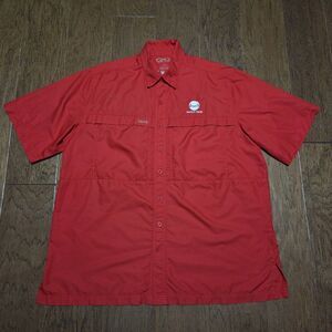 GameGuard Shirt Mens XL Red Western Button Down Vented Fishing Outdoors